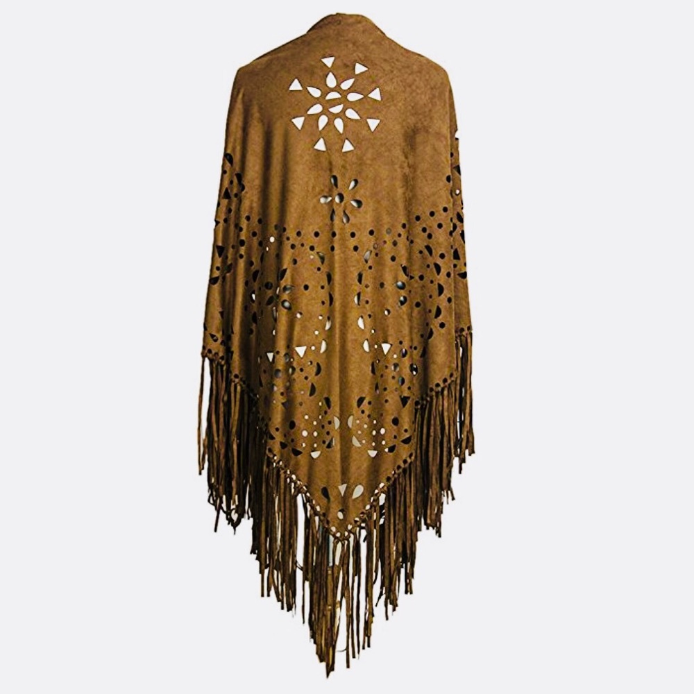 🌵Cutout Asymmetric Fringed Cape 🌵